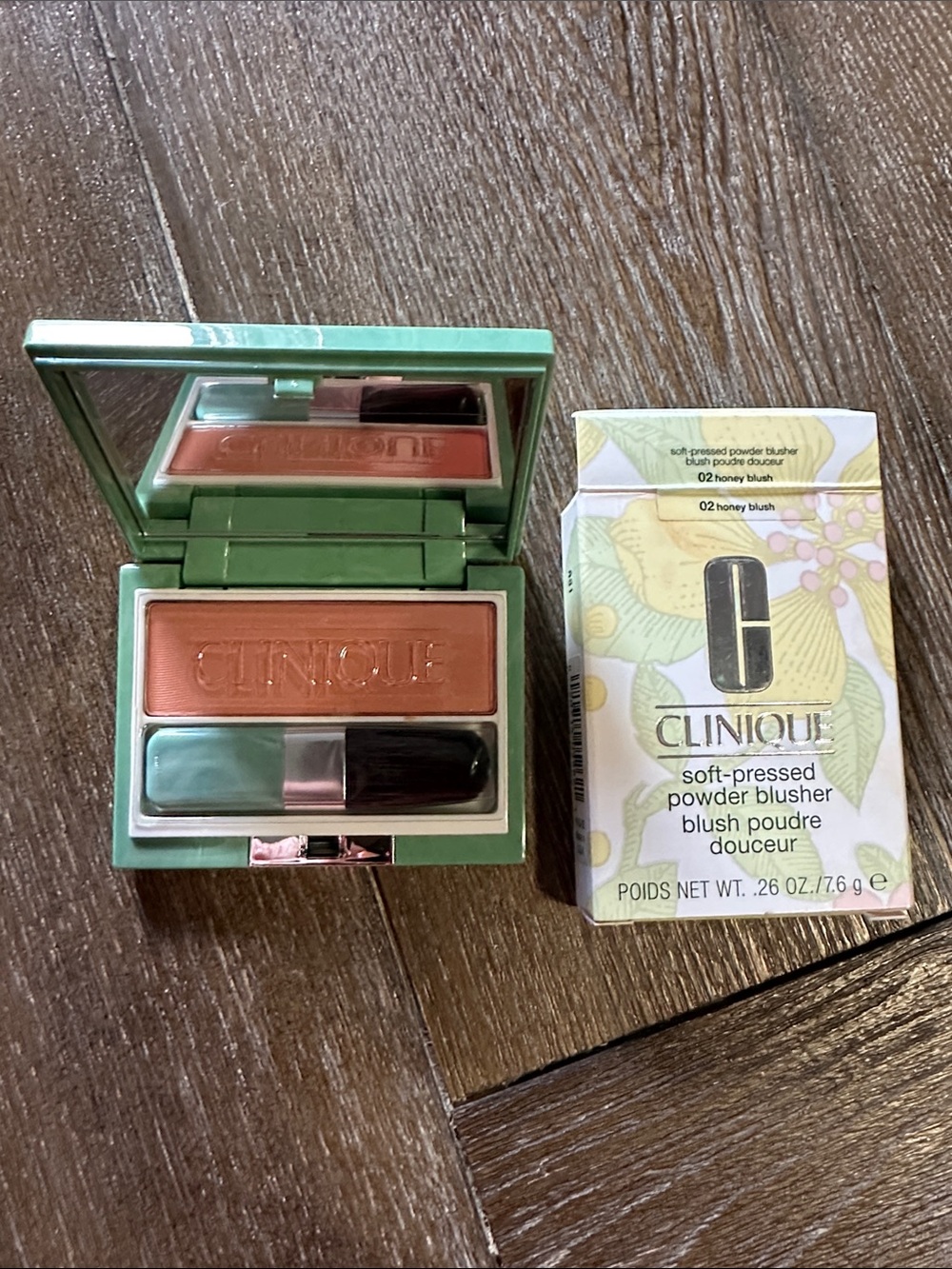 Clinique Soft-Pressed Powder Blusher Honey Blush 02 Warm Peach NWT .26 oz